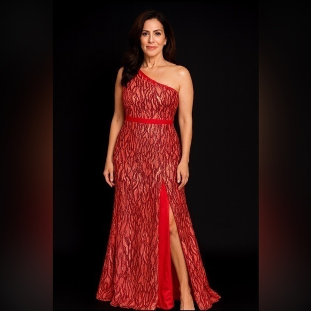 Elegant Red One-Shoulder Dress